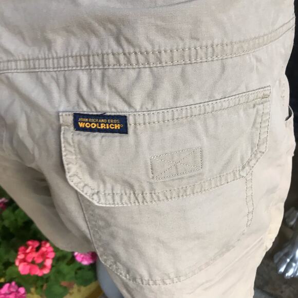 Woolrich Cargo Khaki Tan Cotton Shorts Men's Size 40 - Picture 6 of 6
